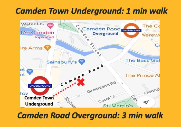 Stylish 1-minute Walk To Camden Town Metro, Shops, Cafes, Bars & Restaurants With Shared Bathrooms * Londra